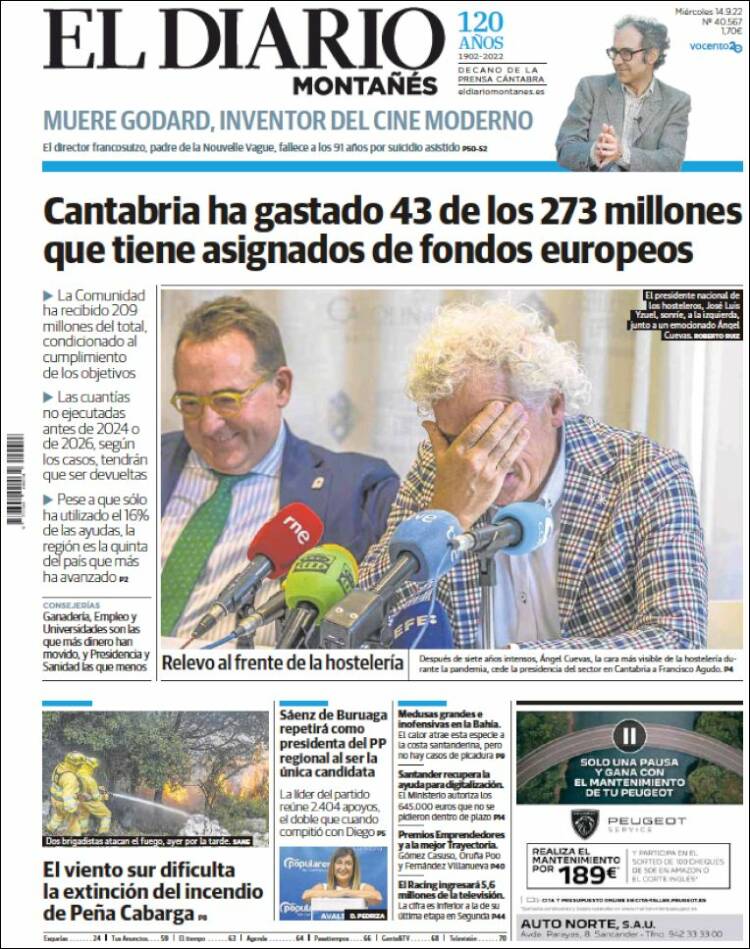 Portada de El Diario Montañés (España)