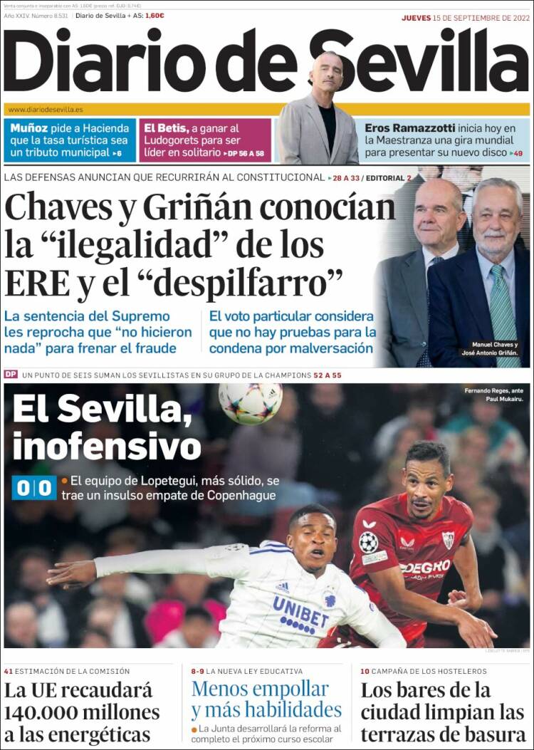 Portada de Diario de Sevilla (España)