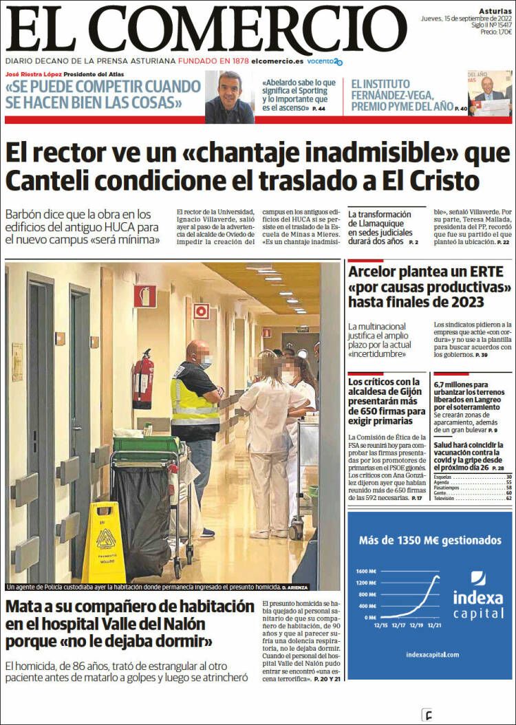 Portada de El Comercio (España)