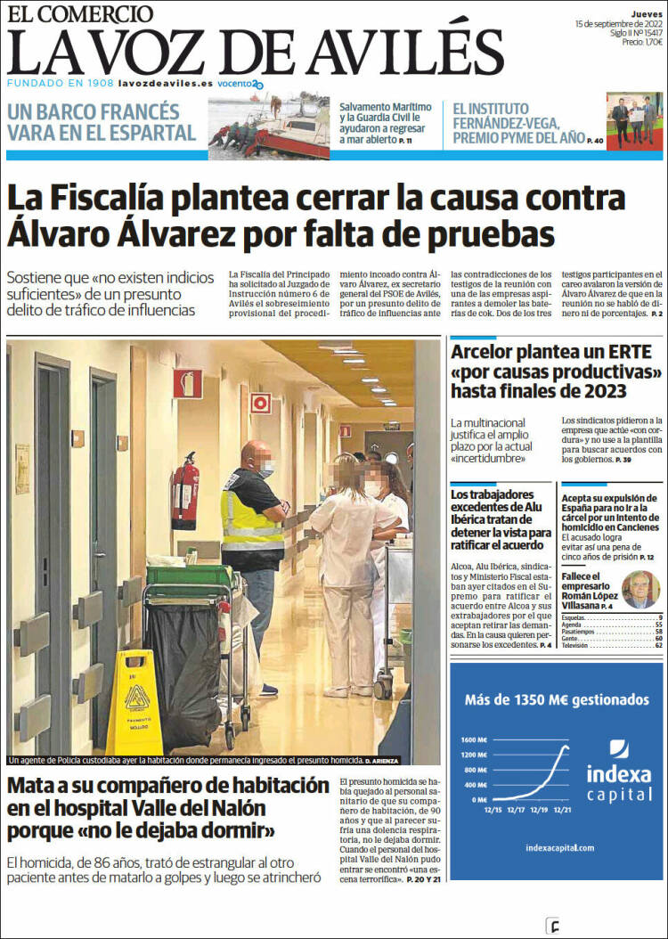 Portada de El Comercio - Avilés (España)