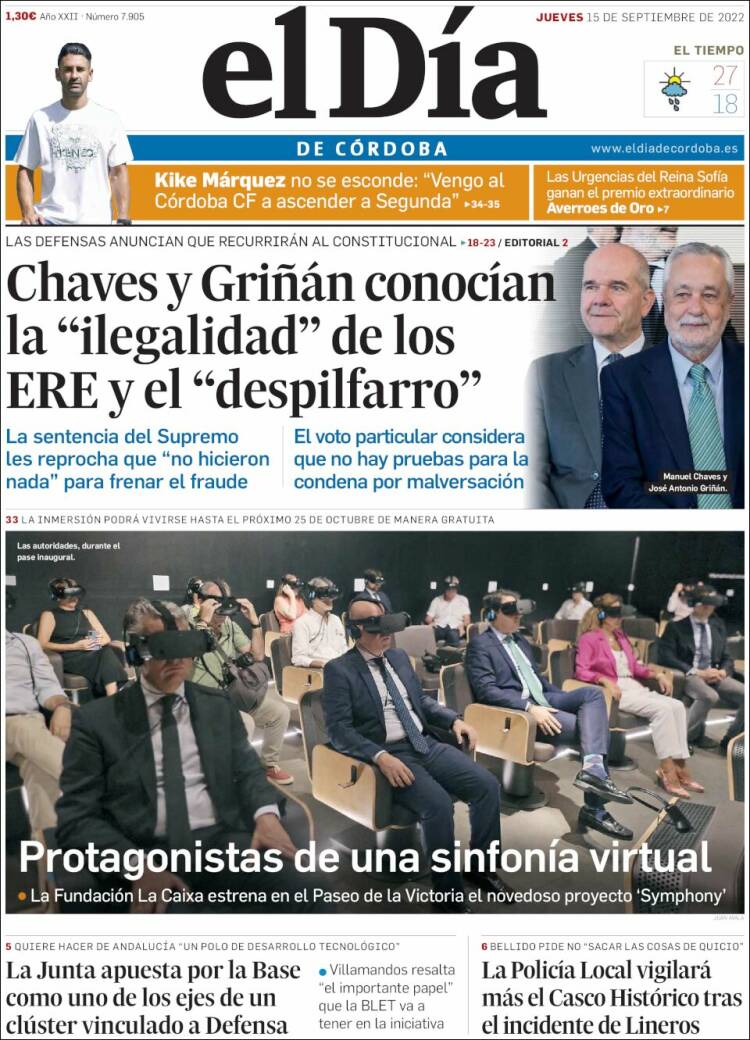 Portada de El Día de Córdoba (España)