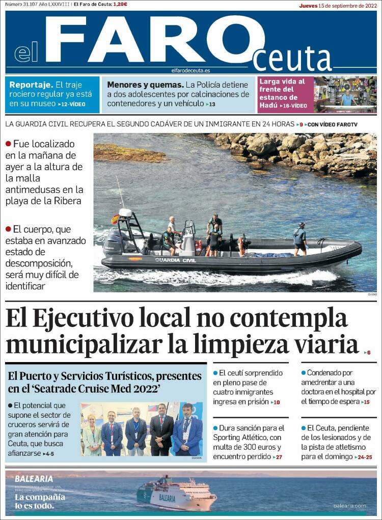 Portada de El Faro de Ceuta (España)