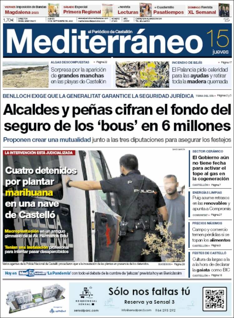 Portada de El Periódico Mediterraneo (España)