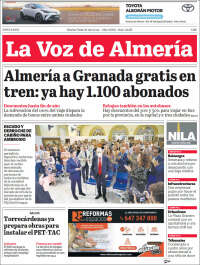 Portada de La Voz de Almería (España)