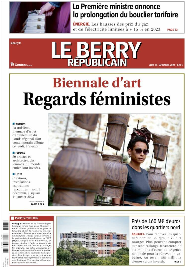 Portada de Berry Republicain (Francia)