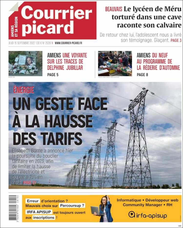 Portada de Courrier Picard (Francia)