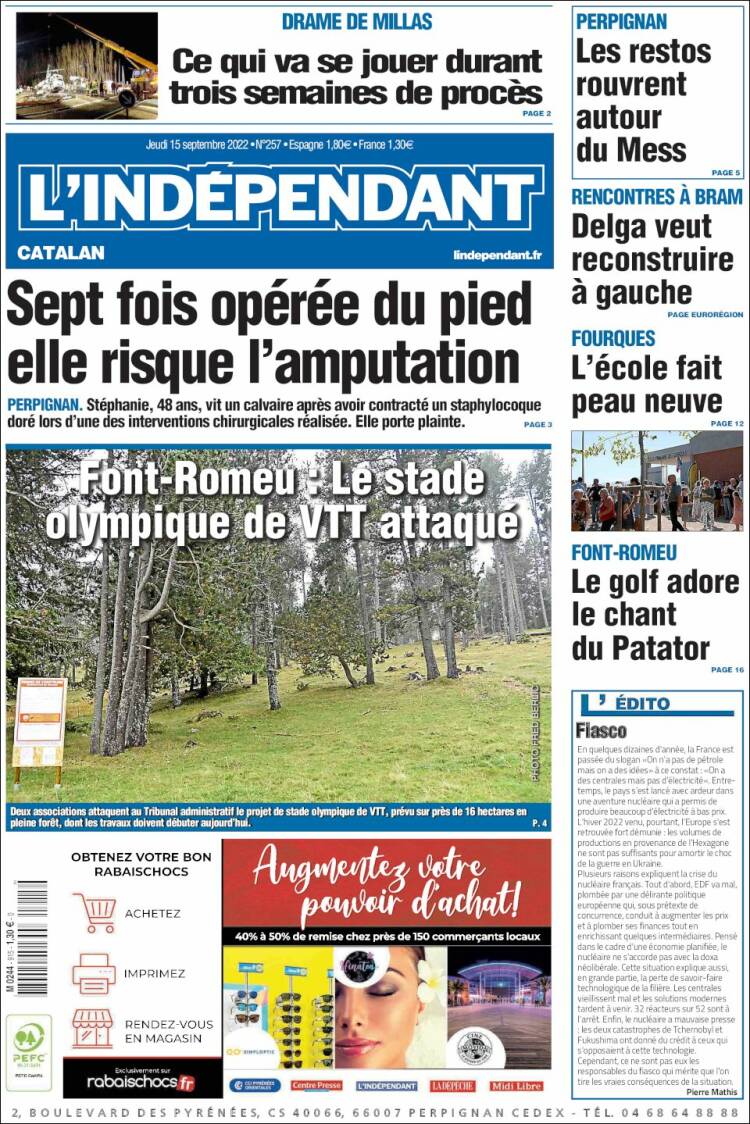 Portada de Le Indépendant (Francia)