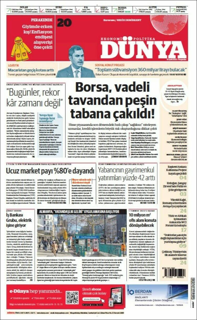Portada de Dünya (Turqu&iacute;a)