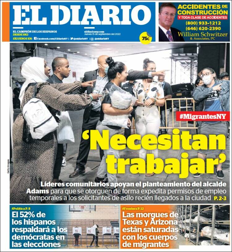 Portada de El Diario NY (USA)