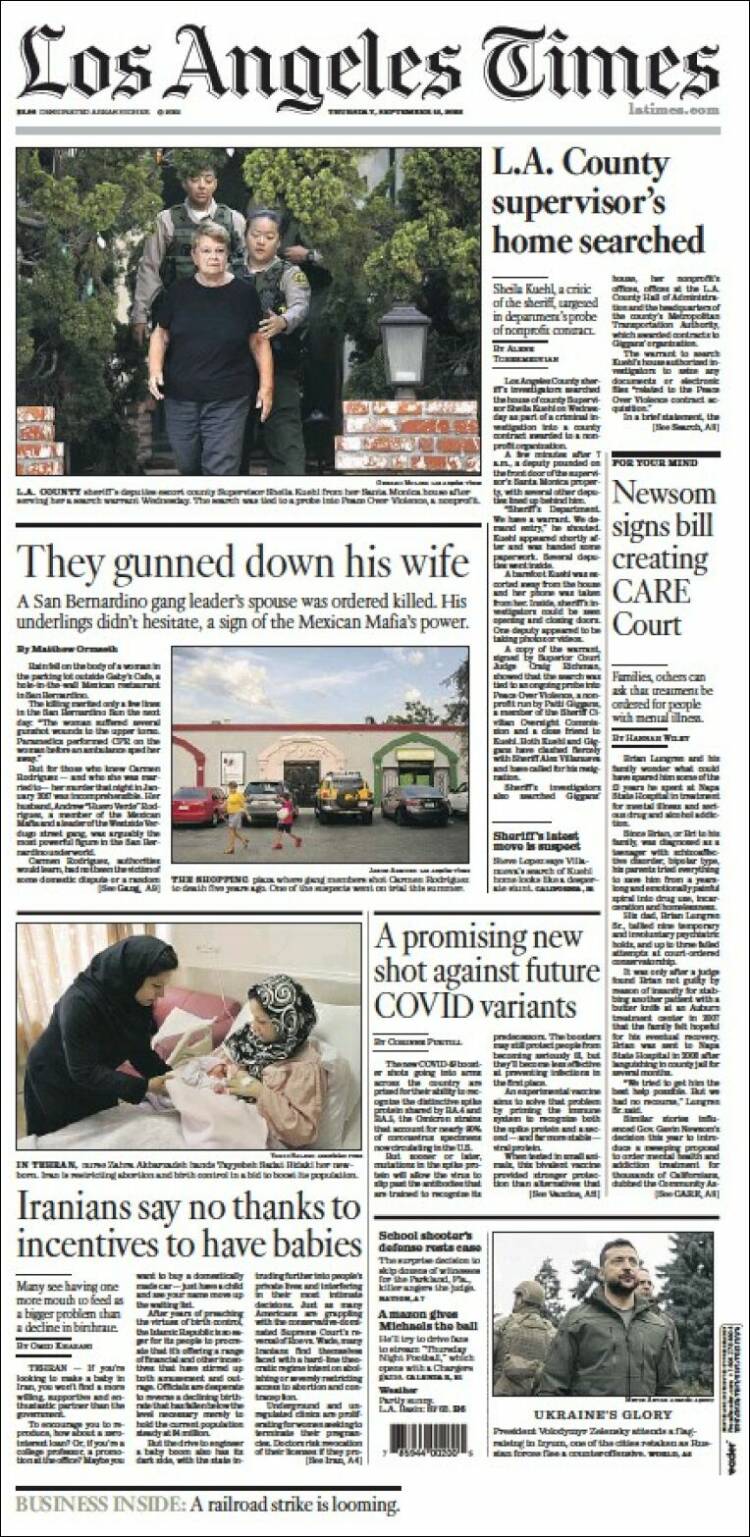 Portada de Los Angeles Times (USA)