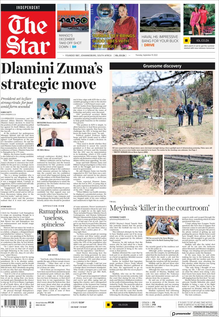 Portada de The Star (Sud&aacute;frica)