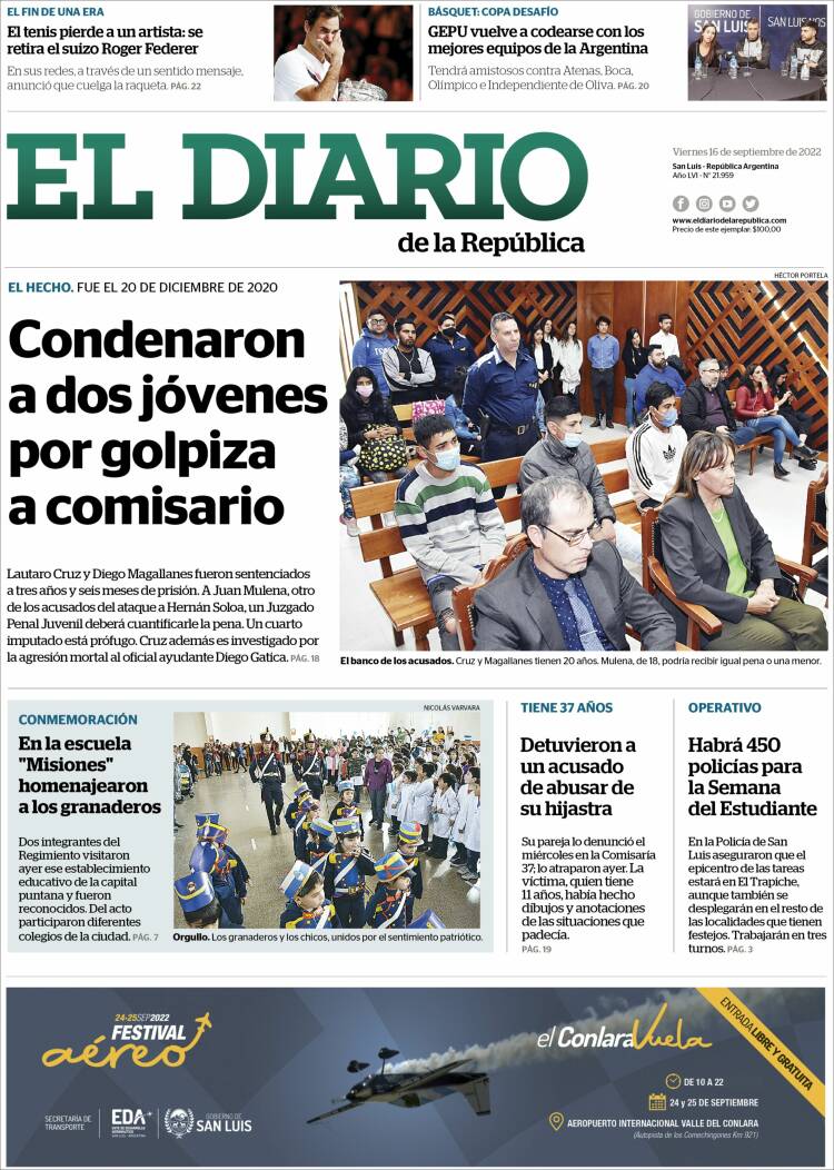 Portada de Diario de la República (Argentina)