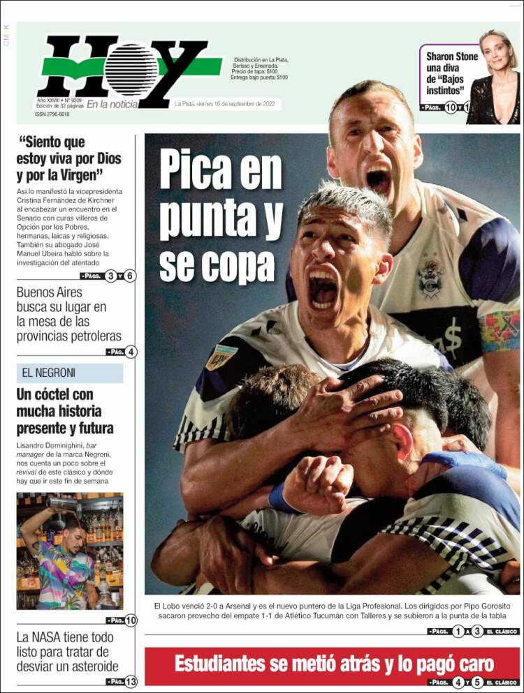 Portada de Diario Hoy (Argentina)