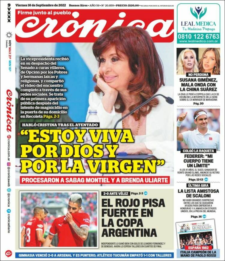 Portada de Diario El Libertador (Argentina)