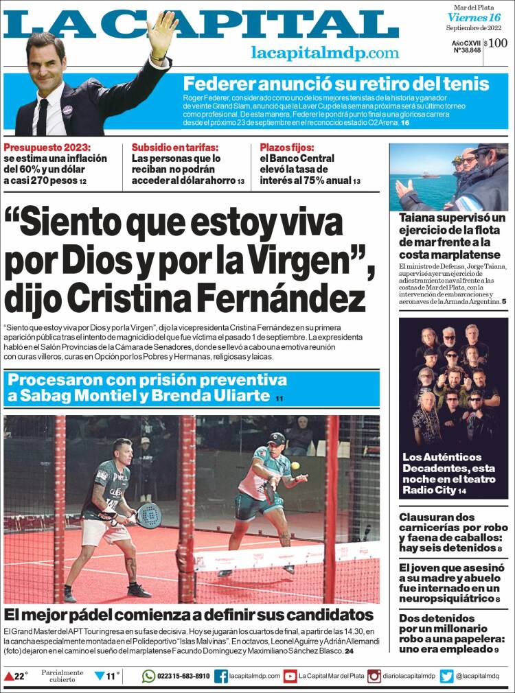 Portada de Diario La Capital - Mar del Plata (Argentina)