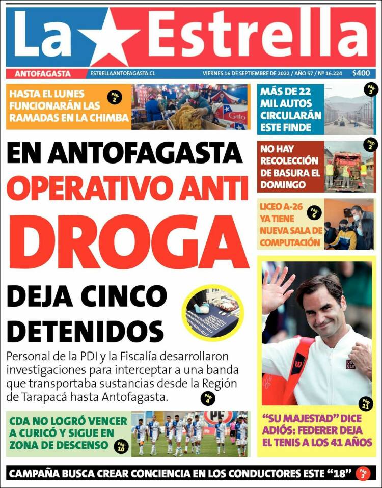 Portada de La Estrella del Norte (Chile)