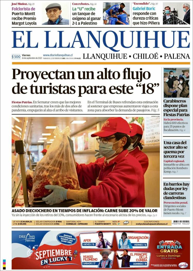 Portada de El Llanquihue (Chile)