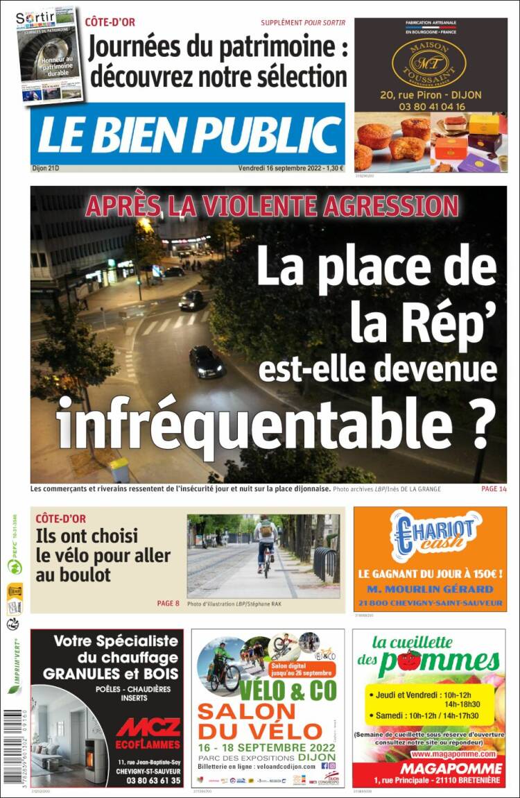 Portada de Le Bien Public (Francia)