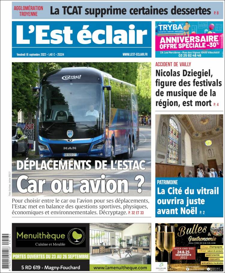 Portada de L'Est Eclair (Francia)