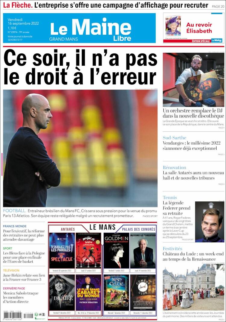 Portada de Le Maine Libre (Francia)