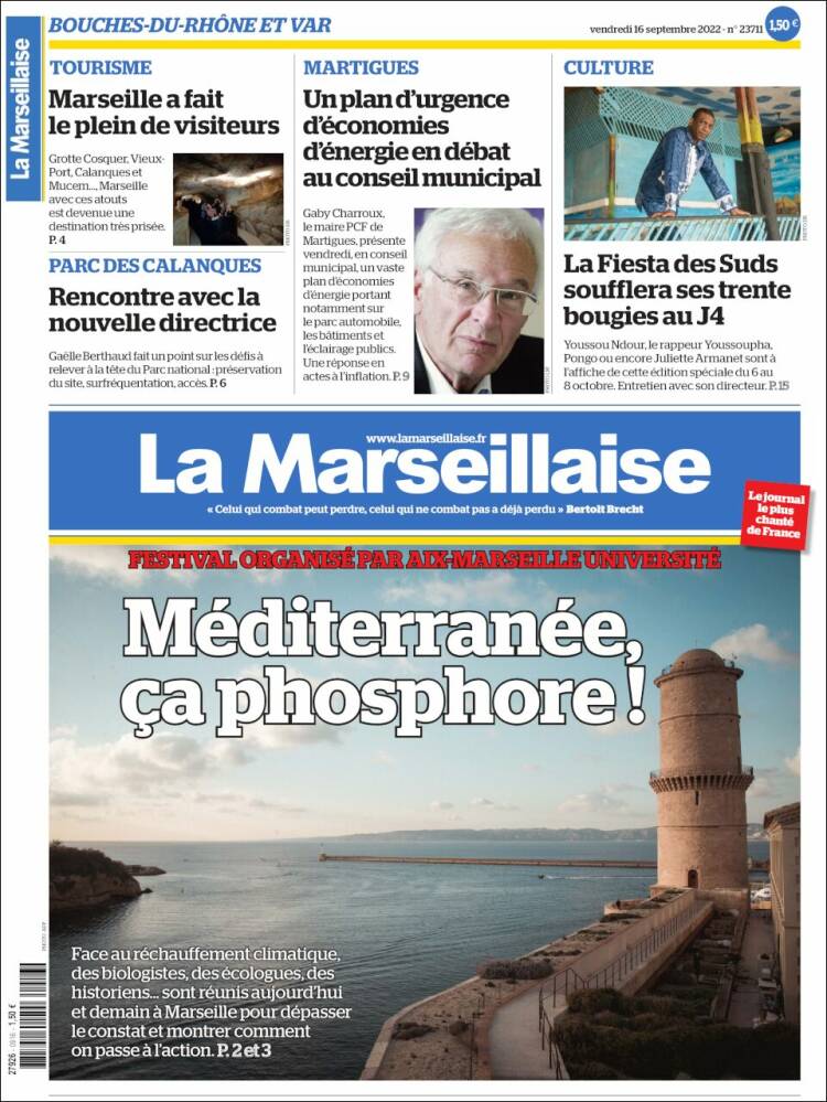Portada de La Marseillaise (Francia)