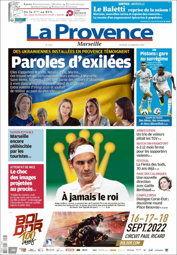 Portada de La Provence (Francia)