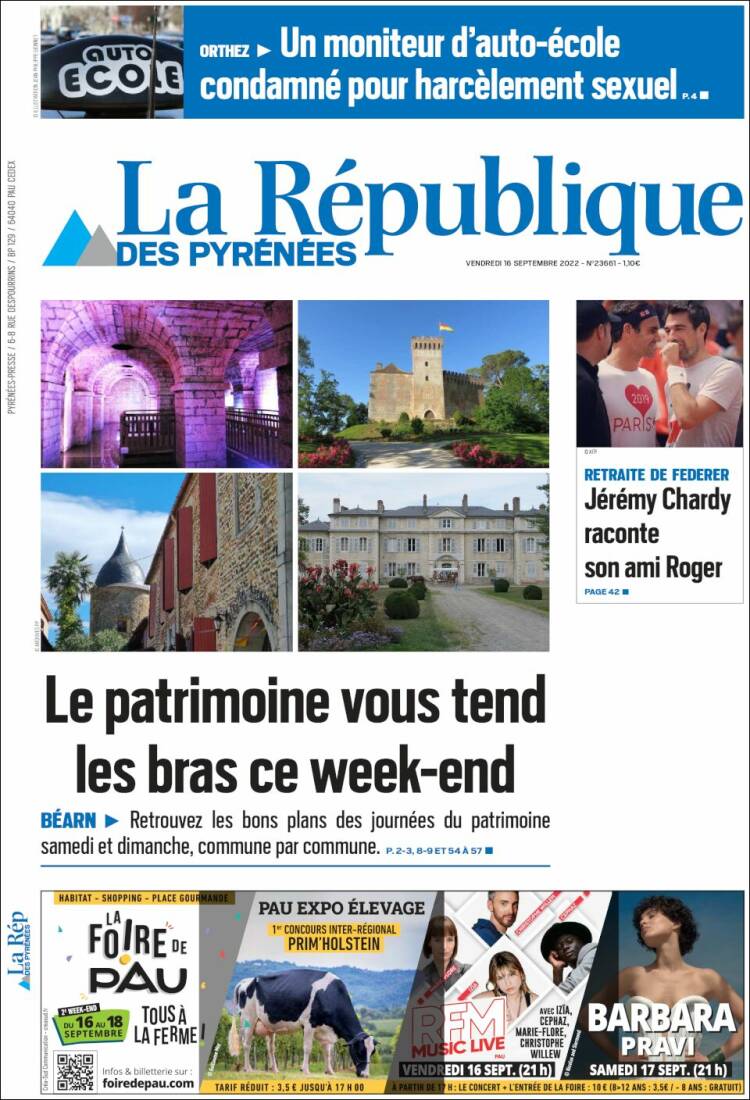 Portada de La République des Pyrénées (Francia)