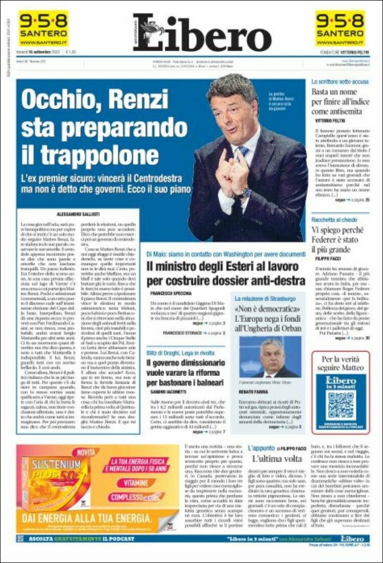 Portada de Libero (Italia)