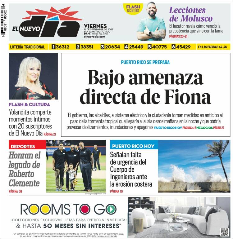 Portada de El Nuevo Día (Puerto Rico)