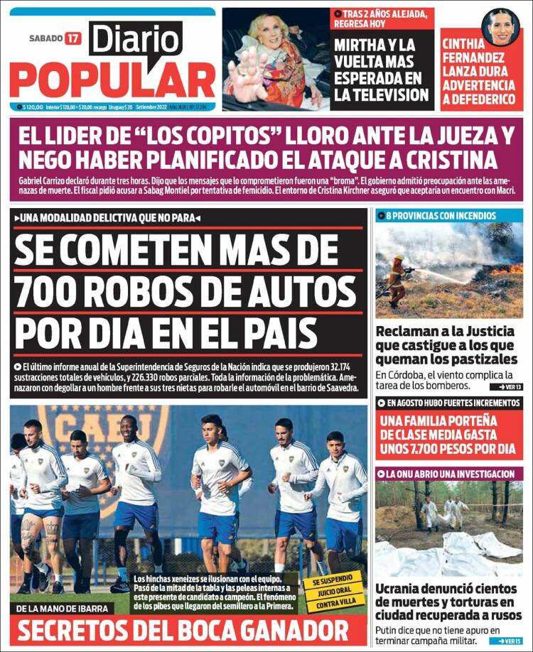 Portada de Diario Popular (Argentina)