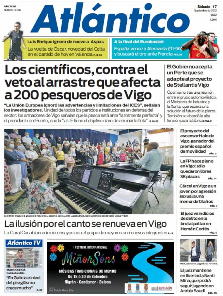 Portada de Atlántico Diario (España)
