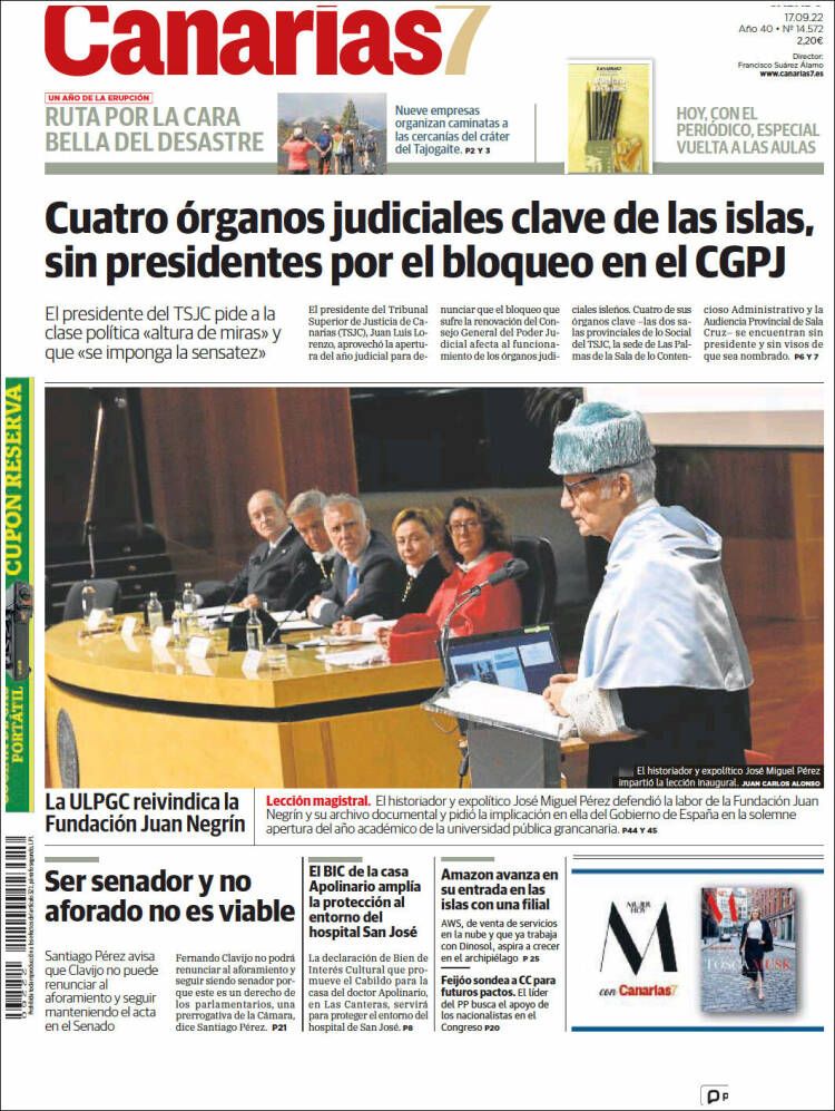 Portada de Canarias 7 (España)