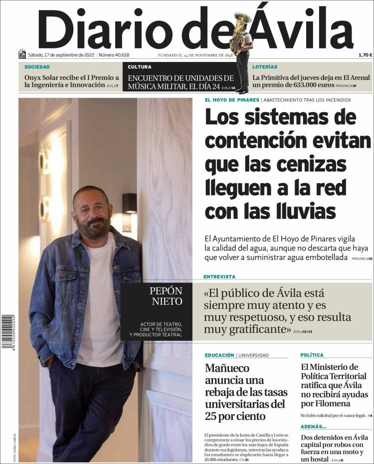 Portada de Diario de Ávila (España)