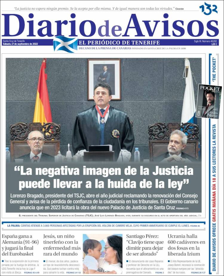 Portada de Diarios de Avisos (España)