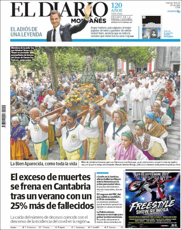 Portada de El Diario Montañés (España)
