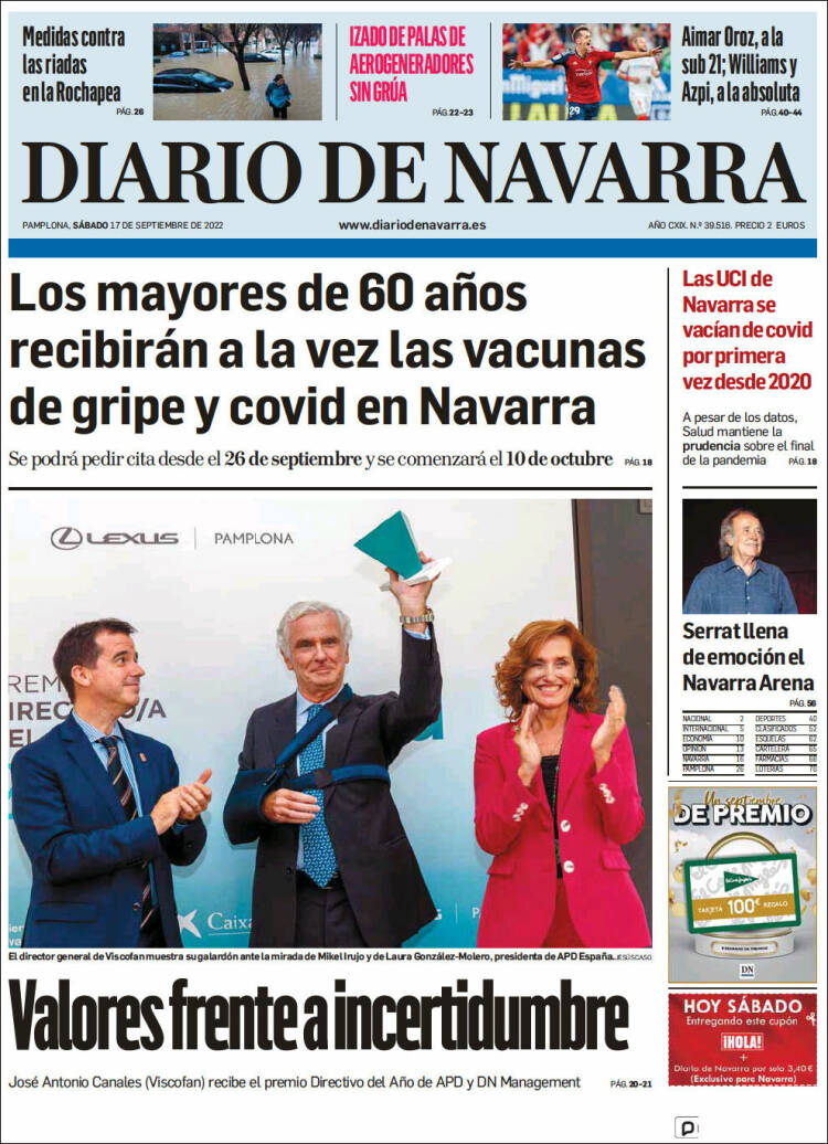 Portada de Diario de Navarra (España)