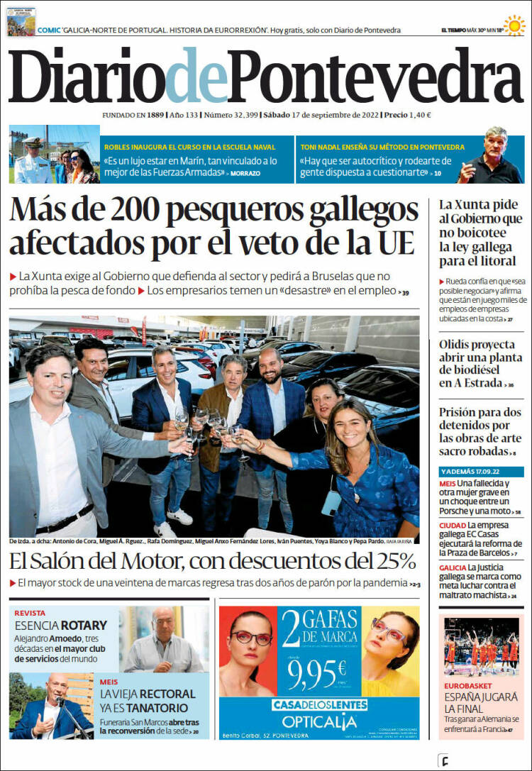 Portada de Diario de Pontevedra (España)