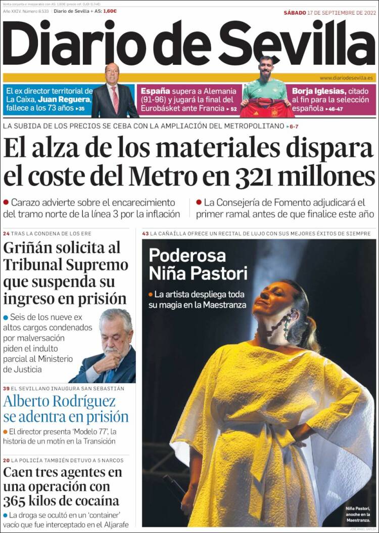 Portada de Diario de Sevilla (España)