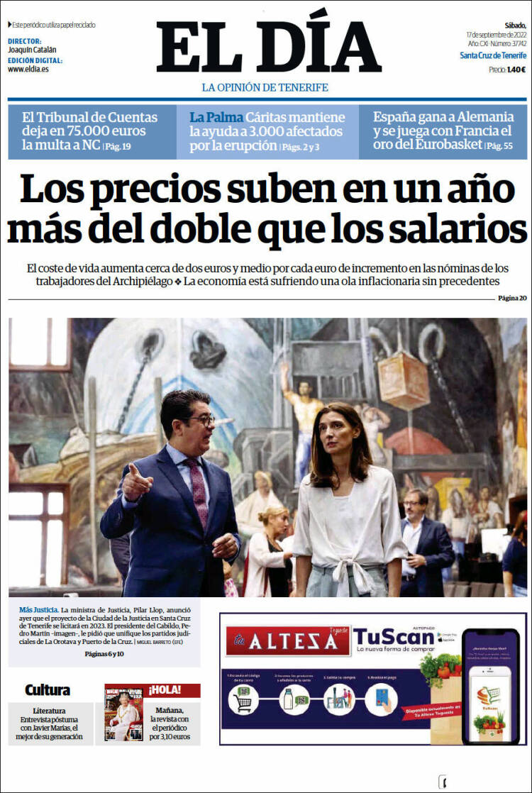 Portada de El Día (España)