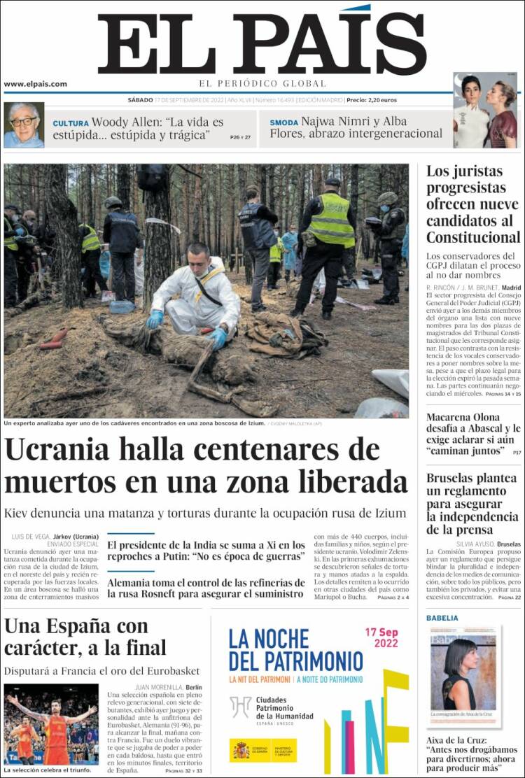 Portada de El País (España)