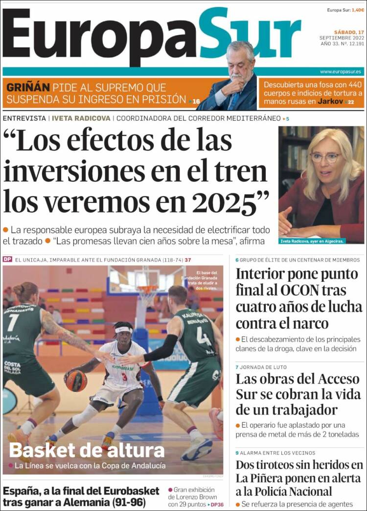 Portada de Europa Sur (España)