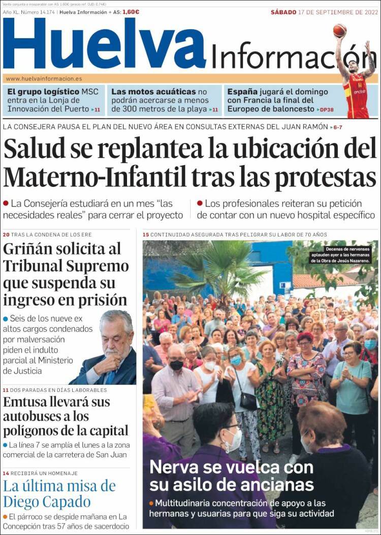 Portada de Huelva Información (España)
