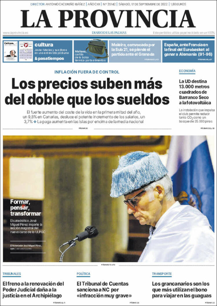 Portada de La Provincia (España)