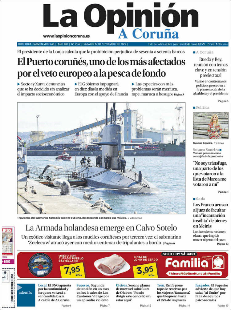Portada de La Opinión de A Coruña (España)