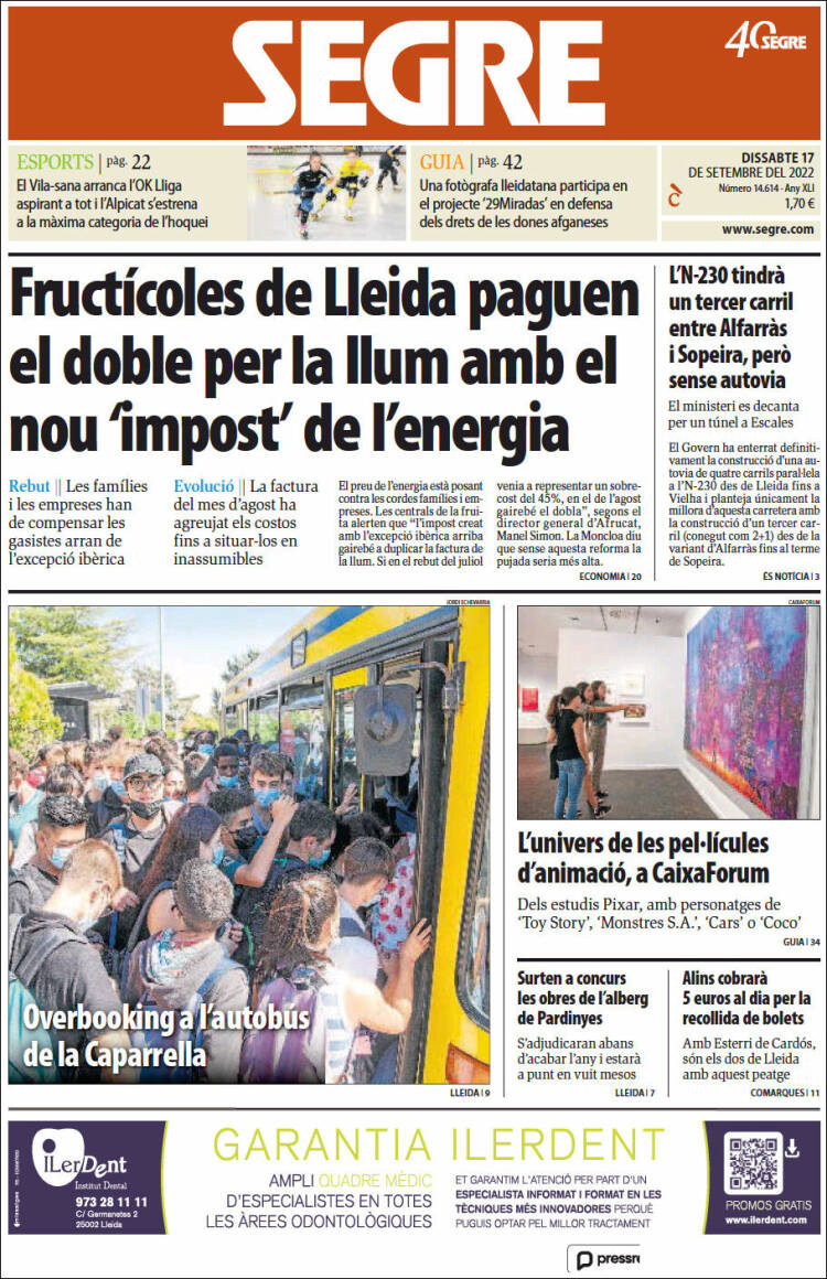 Portada de Segre (España)