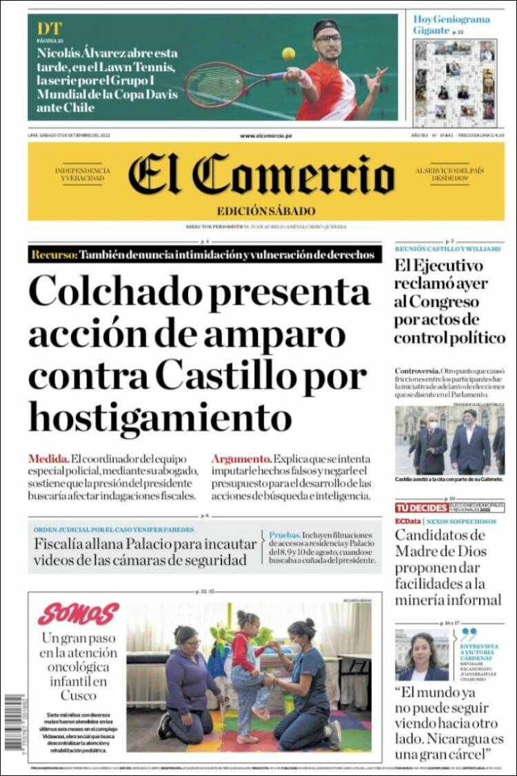 Portada de El Comercio (Peru)