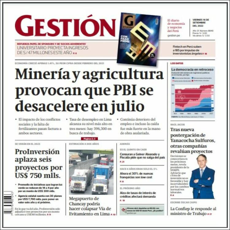 Portada de Diario Gestión (Peru)