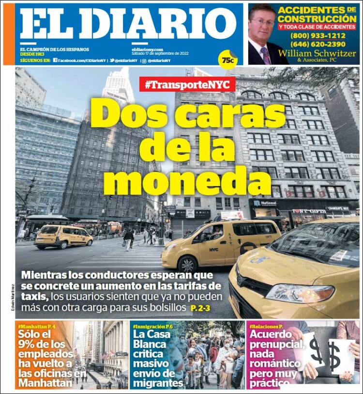 Portada de El Diario NY (USA)