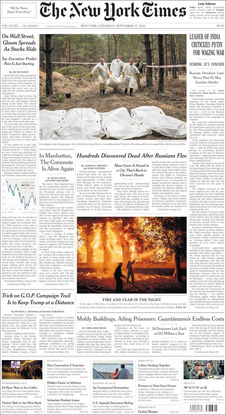 Portada de New York Times (USA)