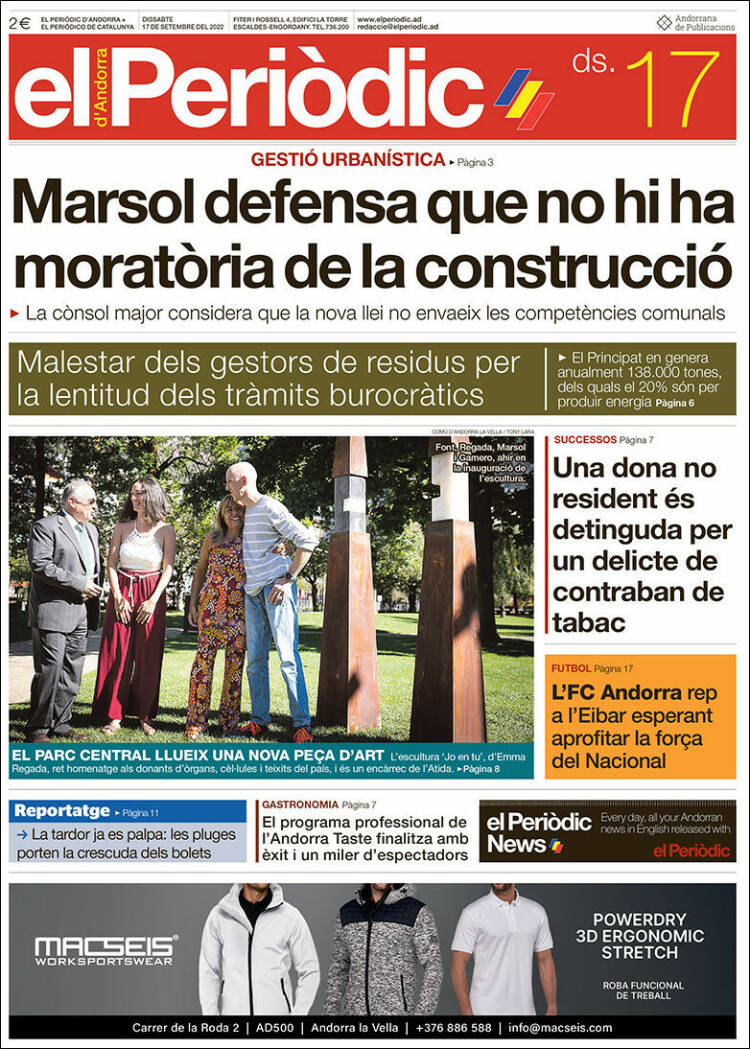 Portada de El Periòdic d'Andorra (Andorra)